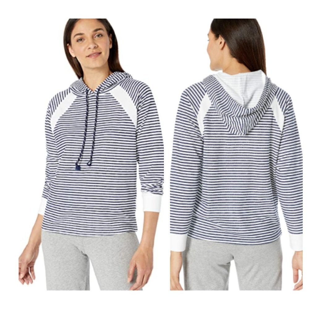 NWT Splendid Pullover Stripe Lounge Hoodie Athleisure Active XS - Picture 2 of 11